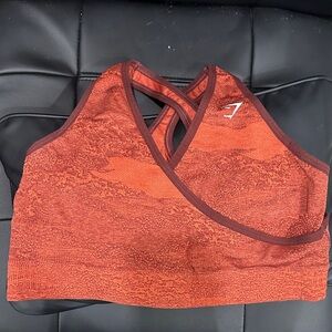 Gymshark Adapt Camo Seamless Sports Bra - Storm Red/Cherry Brown